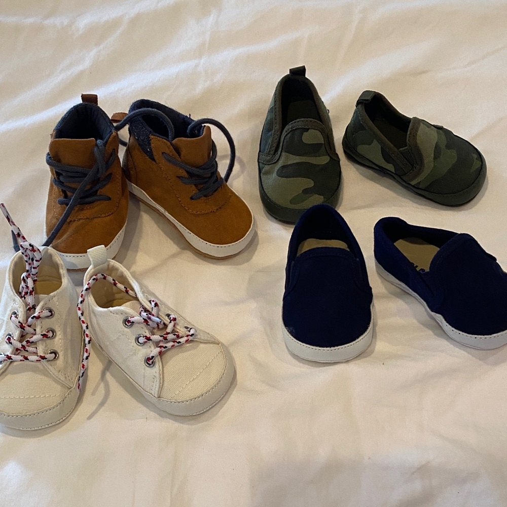 Old Navy Kids Shoes in Brown, Green, Blue, and White